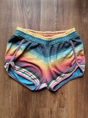 Women’s Aviator Nation Retro Rainbow Striped Women's Shorts size small